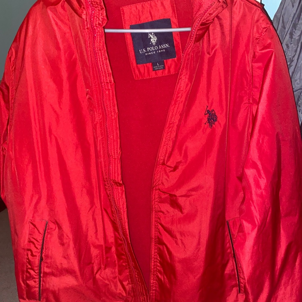 Red polo jacket